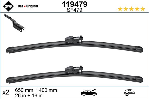 ABLAKTÖRLŐ LAPÁT PÁR VISIOFLEX OE TOYOTA CH-R 16-