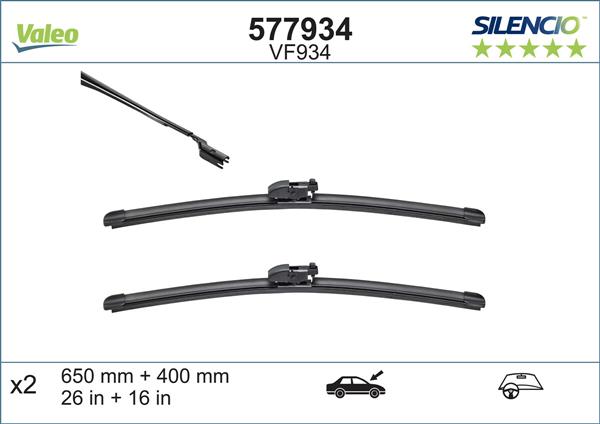 ABLAKTÖRLŐLAPÁT PÁR FLAT BLADE TOYOTA C-HR 16- 650/400mm
